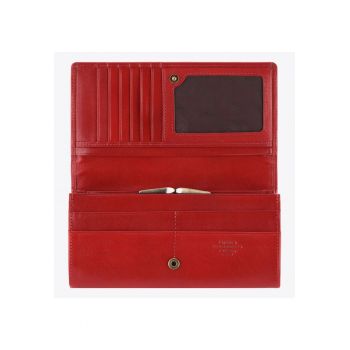 Portofel dama  Arizona - din piele naturala - rosu - 9 -5x18 -5cm