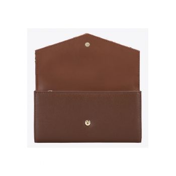 Portofel dama  din ecopiele cu clapa triunghiulara - motiv animal - 10x19cm