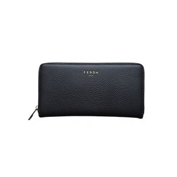Portofel dama  Eva - piele ecologica - negru - dimensiune universala - design elegant - functionalitate spatioasa