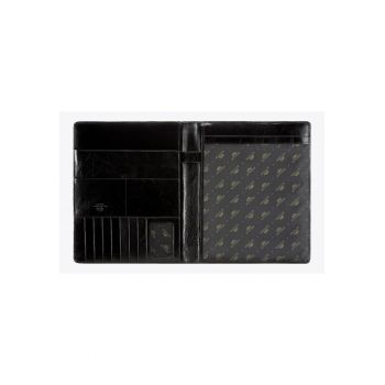 Portofel din piele  model Italia - neagra - dimensiune A4 - 7 locuri pentru carduri.