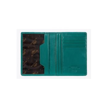 Portofel documente din piele naturala  3 compartimente - 12 -5x9 -5cm - verde