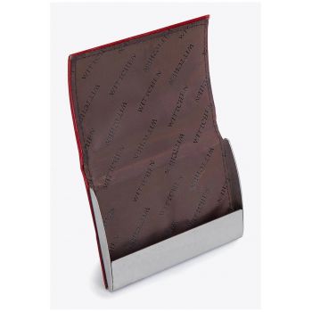 Portofel pentru carti de vizita  Arizona - piele naturala - mecanism metalic - compact