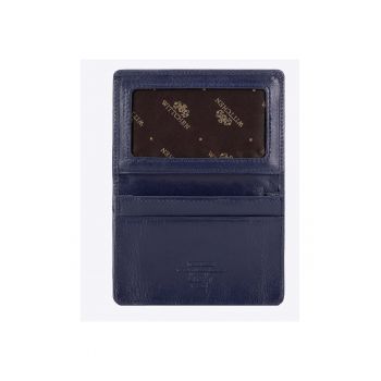 Portofel pentru carti de vizita  colectia Italy - piele - 7 -5x11cm - bleumarin