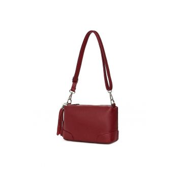 Poseta din piele cu trei compartimente Irene verde