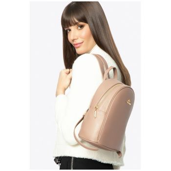 Rucsac dama  din piele naturala - cu organizare interioara - bej