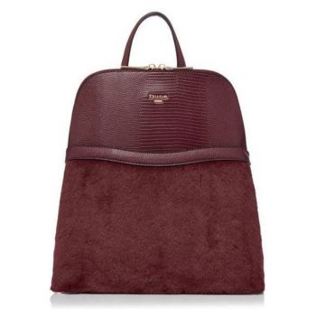 Rucsac dama -  Piele ecologica - 30x33x13 cm - Rosu