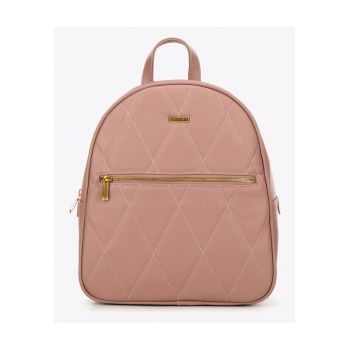 Rucsac dama  piele ecologica - roz - cu detalii