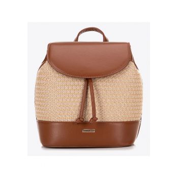 Rucsac dama  poliuretan - maro-bej - 30x40x15cm
