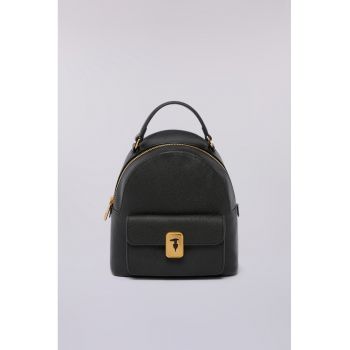 Rucsac din piele cu buzunar exterior