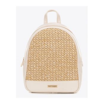 Rucsac fashion dama  ecologic - crem-bej - poliuretan/polipropilena