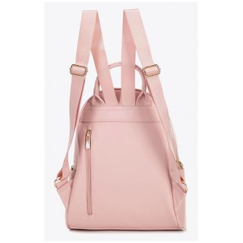 Rucsac fashion dama  ecopiele - roz - 2 compartimente - 3 buzunare interioare