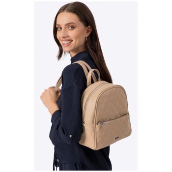 Rucsac fashion dama  geometric - bej - 2 compartimente