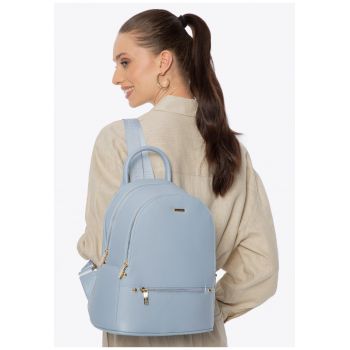 Rucsac fashion dama  piele ecologica - 2 compartimente - albastru