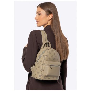 Rucsac fashion dama  piele ecologica - bej - cu doua buzunare