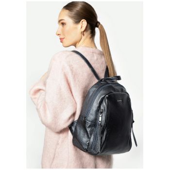 Rucsac fashion dama  piele ecologica - bleumarin - 1 compartiment - 3 buzunare