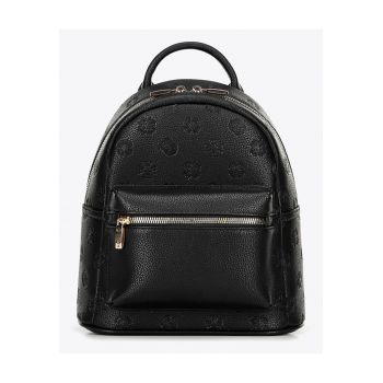 Rucsac fashion dama  piele ecologica - negru - cu doua buzunare