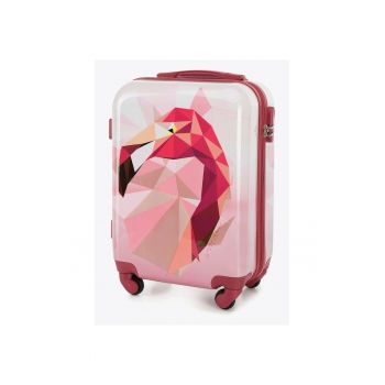 Troler  cabina - ABS - roz - 4 roti - 55x40x20cm