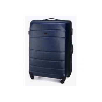 Troler  mare - ABS - albastru - 4 roti - cu incuietoare cu cifru