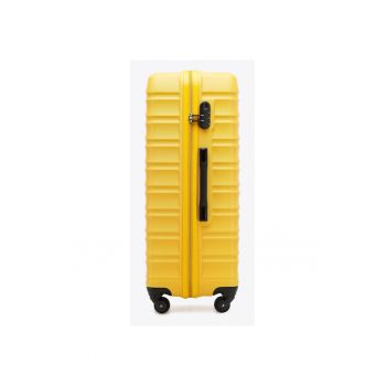 Troler mare  ABS - galben - 4 roti - sistem de inchidere cu cifru
