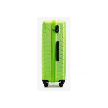 Troler  mare - ABS - geometric - 4 roti - limonca - 30x45cm