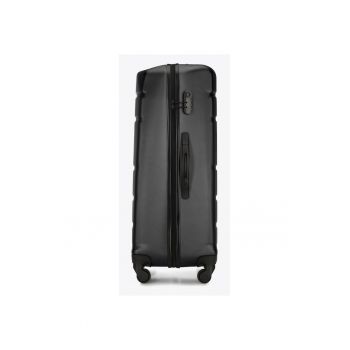 Troler  mare - ABS - negru - 4 roti - cu maner telescopic