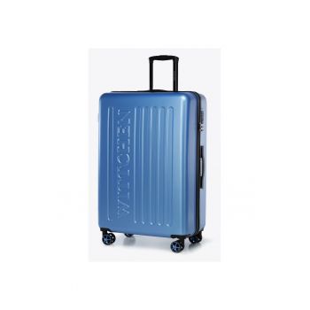 Troler mare  plastic - albastru - 4 roti