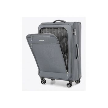 Troler mare  poliester - extensibil - 4 roti - gri