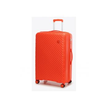 Troler  mare - polipropilena - portocaliu - 4 roti - 2 compartimente