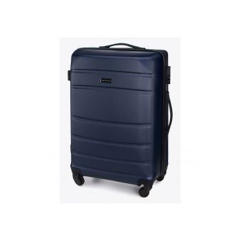 Troler  mediu - ABS - 4 roti - albastru - 55x35x23cm