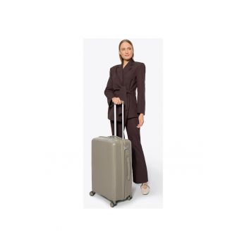 Troler mediu  din polipropilena cu dungi - 4 roti