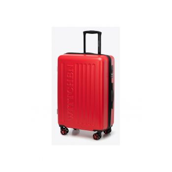 Troler mediu  plastic - rosu - 4 roti - 2 compartimente