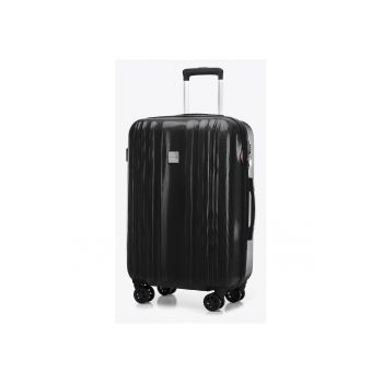 Troler mediu  policarbonat - negru - 4 roti