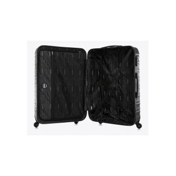 Valiza mare cu identificator  ABS - 4 roti - neagra - 56-3A-313