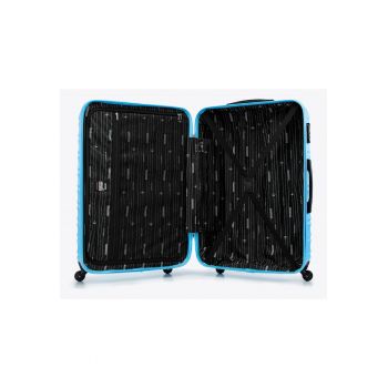 Valiza mare cu identificator  ABS - albastra - 56-3A-313