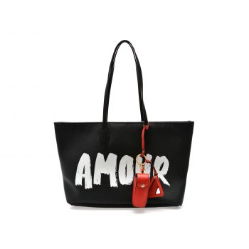 Geanta ALDO neagra, AMIKA 001, din piele ecologica