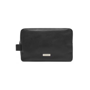 Geanta barbati -  piele naturala - negru - universal