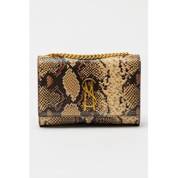 Geanta crossbody cu model piele de sarpe