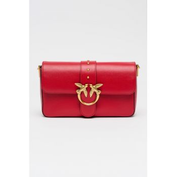 Geanta crossbody de piele cu clapa