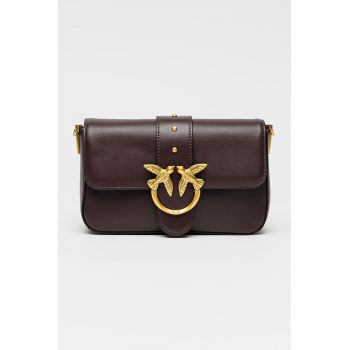 Geanta crossbody de piele cu strasuri si detalii din lant