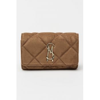 Geanta crossbody de piele ecologica cu logo metalic