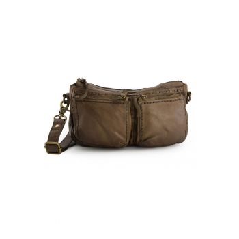 Geanta crossbody din piele cu buzunare multiple