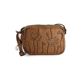 Geanta crossbody din piele cu model cusut