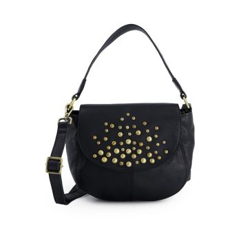 Geanta crossbody din piele cu nituri