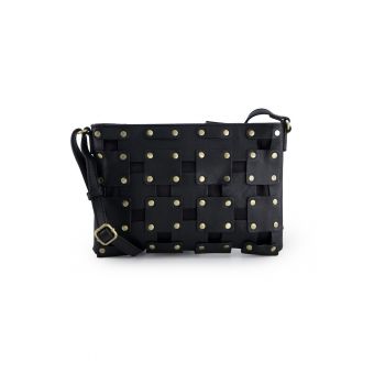 Geanta crossbody din piele decorata cu nituri