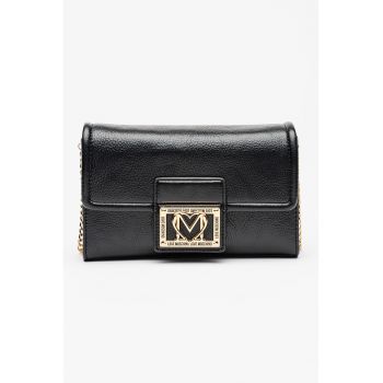 Geanta crossbody din piele ecologica cu logo metalic