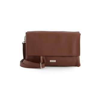 Geanta crossbody din piele naturala cu bareta ajustabila si detasabila