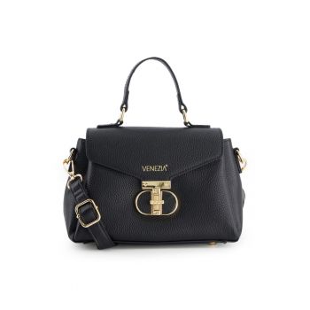 Geanta crossbody din piele naturala cu curea detasabila