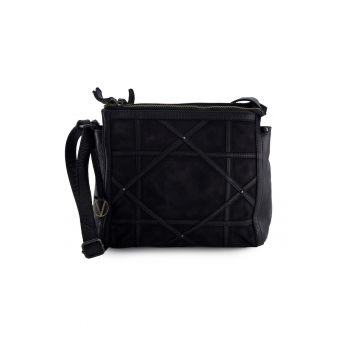 Geanta crossbody din piele si piele intoarsa