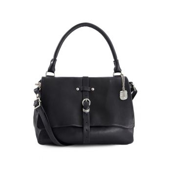 Geanta crossbody  piele naturala - 5 compartimente interioare - dimensiuni 29x16x13cm - curea