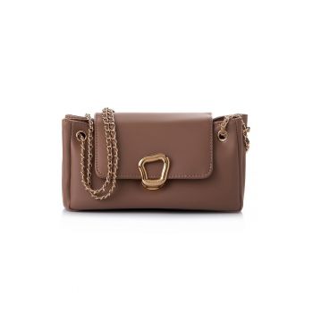 Geanta cu bareta de umar si lant - Bej